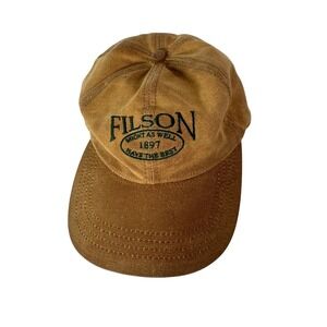 Filson Tin Cloth Logger Cap Tan Brown Waxed Canvas Hat Made in USA 60060 LG